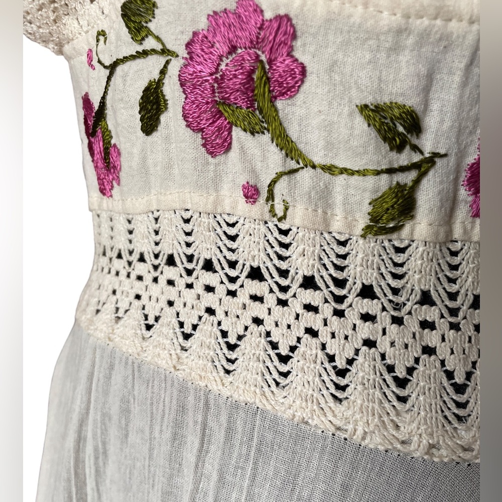 Y2K Fairy Garden Cotton Halter Dress with Flowers - Picture 7 of 10